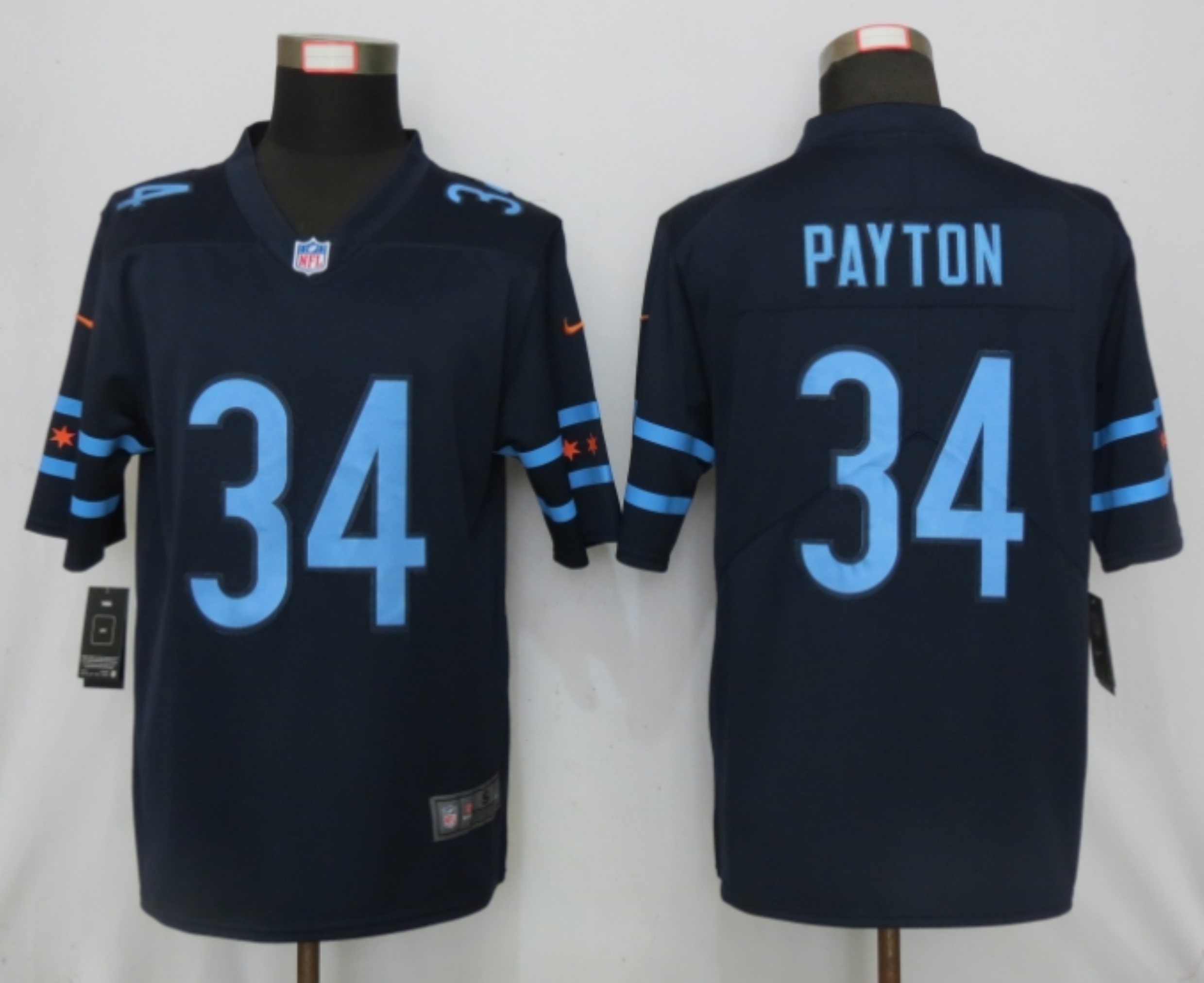 2019 Nike Men Chicago Bears #34 Payton Mack Navy Vapor Limited City Edition NFL Jersey->los angeles rams->NFL Jersey